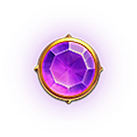 戰神賽特2紫寶石符號倍率圖示,顯示8到12個符號可獲0.5倍至5倍獎勵,是ATG戰神賽特2覺醒之力中低倍報酬符號之一。